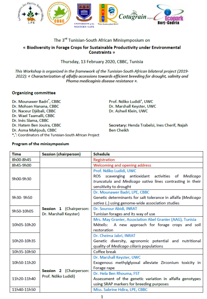 The 3rd Tunisian-South African Minisymposium
